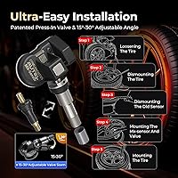 Vista 7 de Autel Sensor TPMS 1 sensor, válvula de metal MX-Sensor 315 MHz + 433 MHz, programable universal especialmente diseñado para reemplazo de sensores