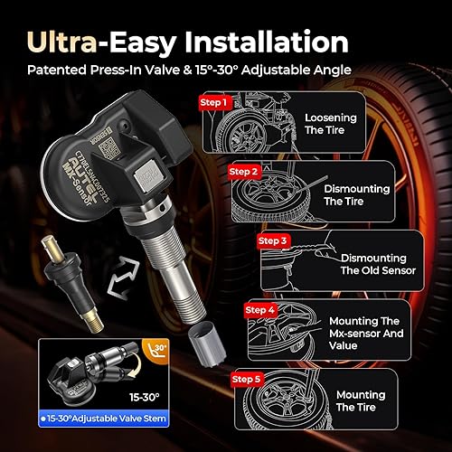 Miniatura 7 de Autel Sensor TPMS 1 sensor, válvula de metal MX-Sensor 315 MHz + 433 MHz, programable universal especialmente diseñado para reemplazo de sensores