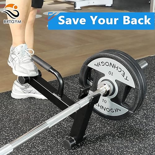 Miniatura 6 de BRTGYM Deadlift Jack - Soporte de barra de acero al carbono, carga y descarga fácilmente placas de barra de 600 libras para ejercicio de peso