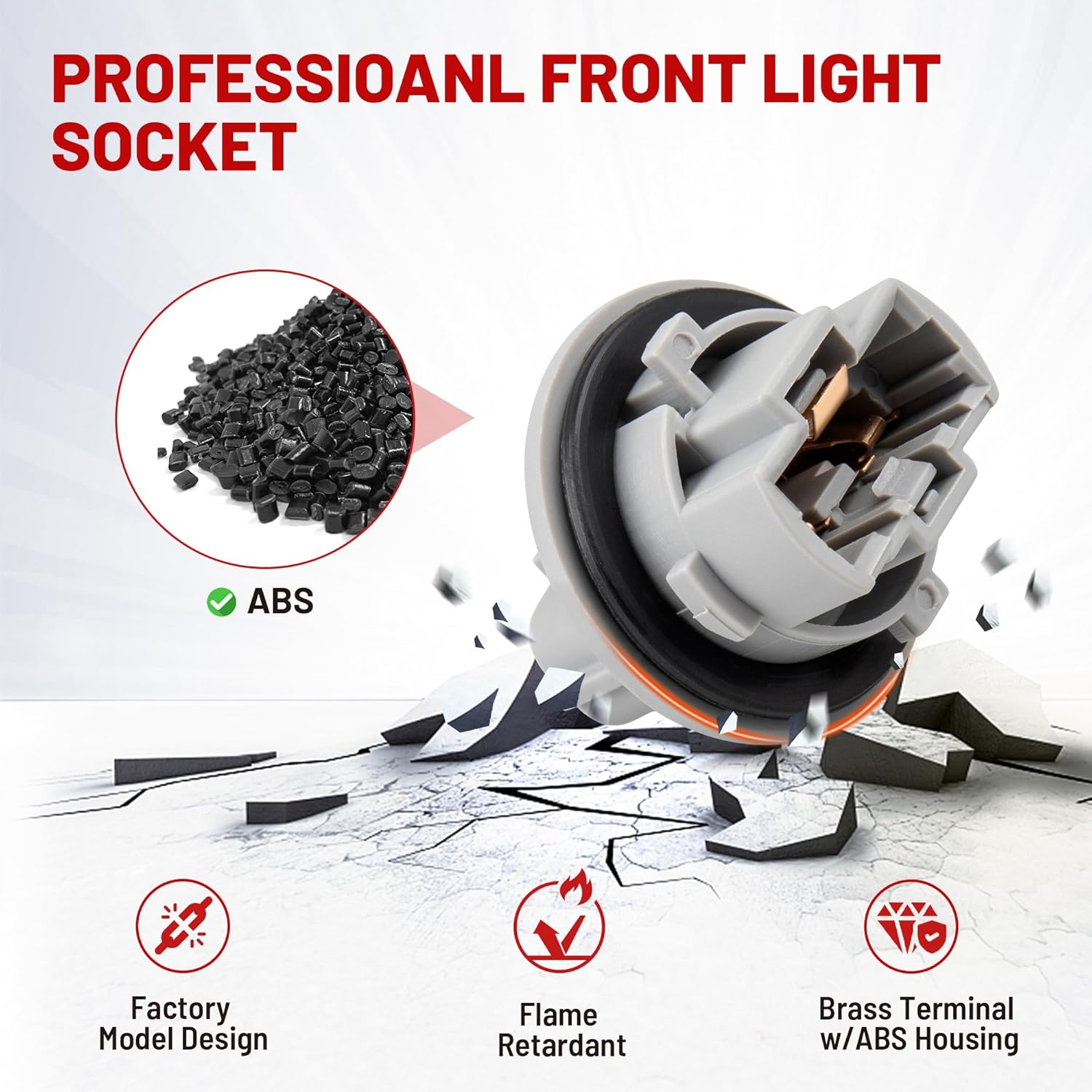 RED WOLF 90075-60060 フロントトランシグナルライトソケット 3ピンワイヤピグテール付き 2005-2015 トヨ