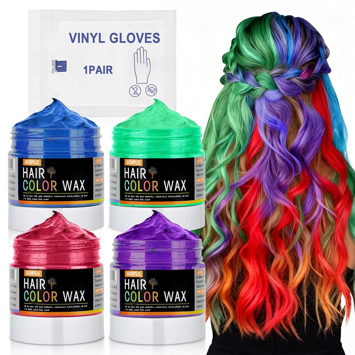 Cera Temporal para Cabello 4Pcs 40g