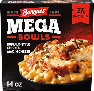 Banquet Mega Bowls Buffalo-Style Chicken Mac 'N Cheese Frozen Meal - 31g Protein Microwave Bowl, 14oz