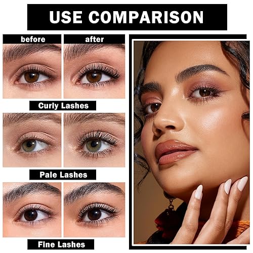 Miniatura 3 de AWCCXMYM Rímel de pestañas negras para pestañas negras, impermeable, de larga duración, rizado, más completo, estilo salvaje, rímel de pestañas