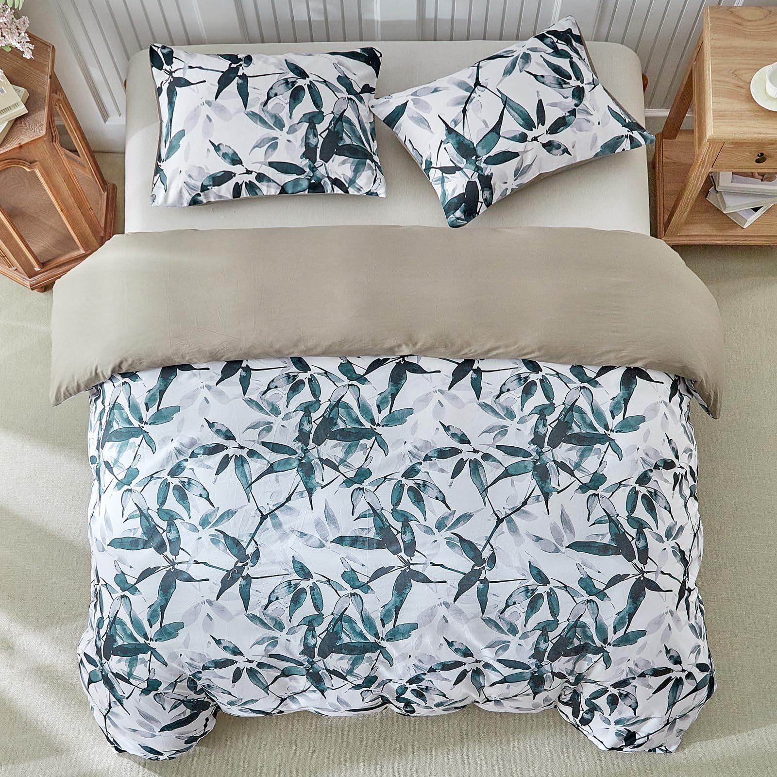 Lekesky 100% Cotton Duvet Cover Sets King Size, 200 Thread Count Cotton King Size Duvet Cover Sets - Image 3