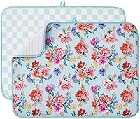 Vista 21 de Paquete de 2 tapetes de secado de platos para encimera de cocina, absorbentes, tapetes escurridor de platos de microfibra, almohadilla de secado
