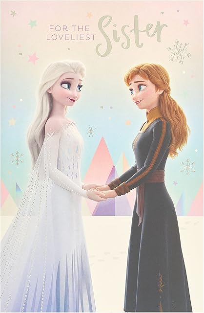 UK Greetings Sister Birthday Card - Disney Birthday Card for Sister - Frozen Birthday Card for Sister