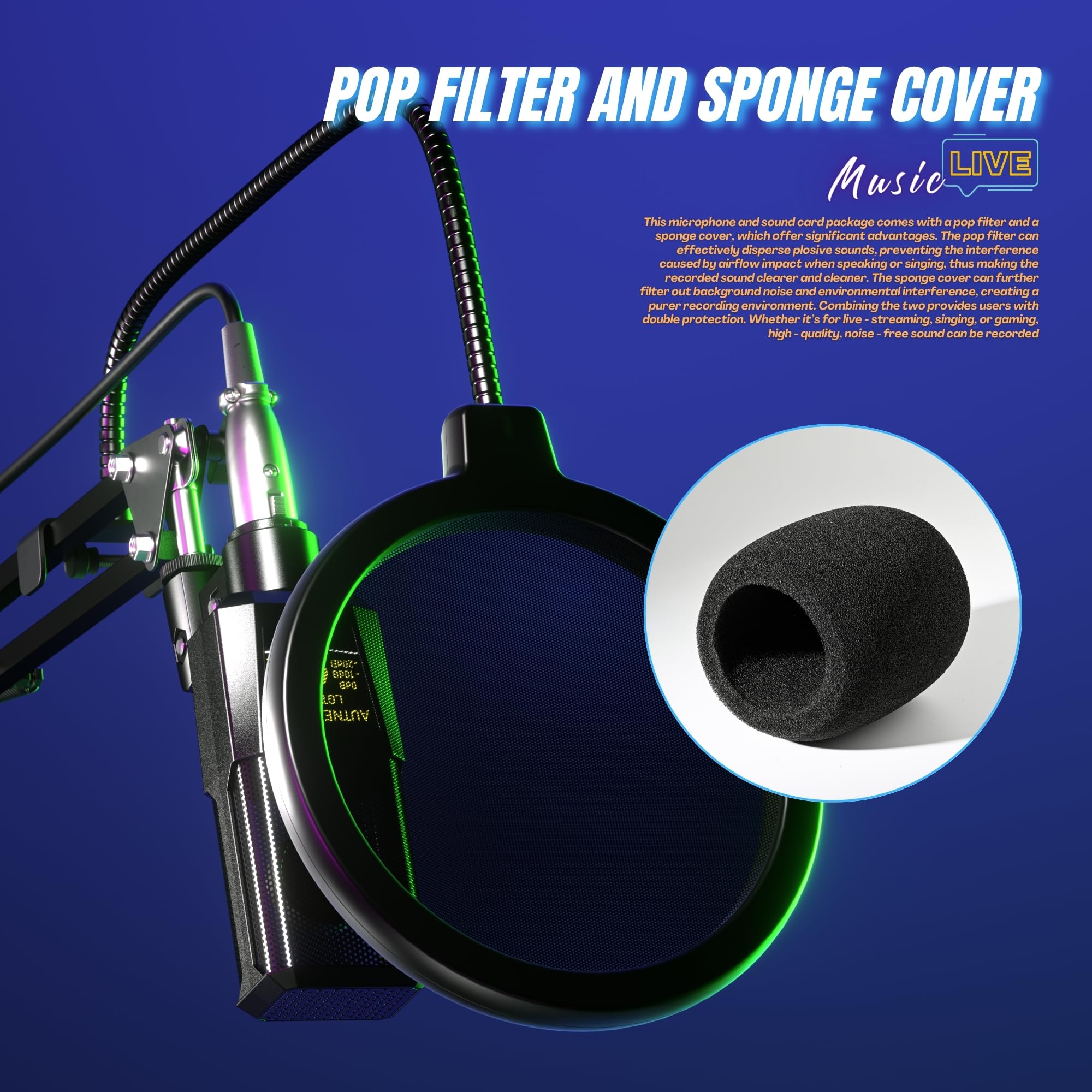 Ensemble d'équipement de podcast, interface audio tout-en-un avec mixeur DJ et microphone de podcast de studio, kit de micro à condensateur pour PC, tablette, smartphone, karaoké, jeu, équipement de