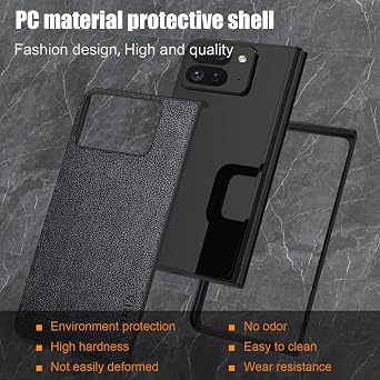 for Google Pixel 9 Pro Fold Case, Premium Leather Phone Cover Retro Design Full Protective Case (Black, for Pixel 9 Pro Fold)