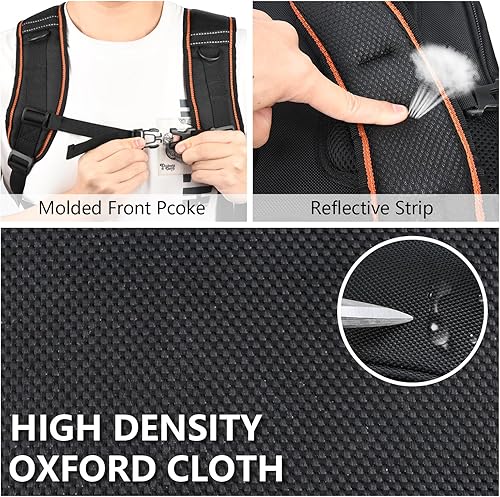 Miniatura 4 de LOKASS Mochila Bolsa de herramientas Mochila de herramientas de alta resistencia, resistente al agua, HAVC, caja de herramientas para electricista,