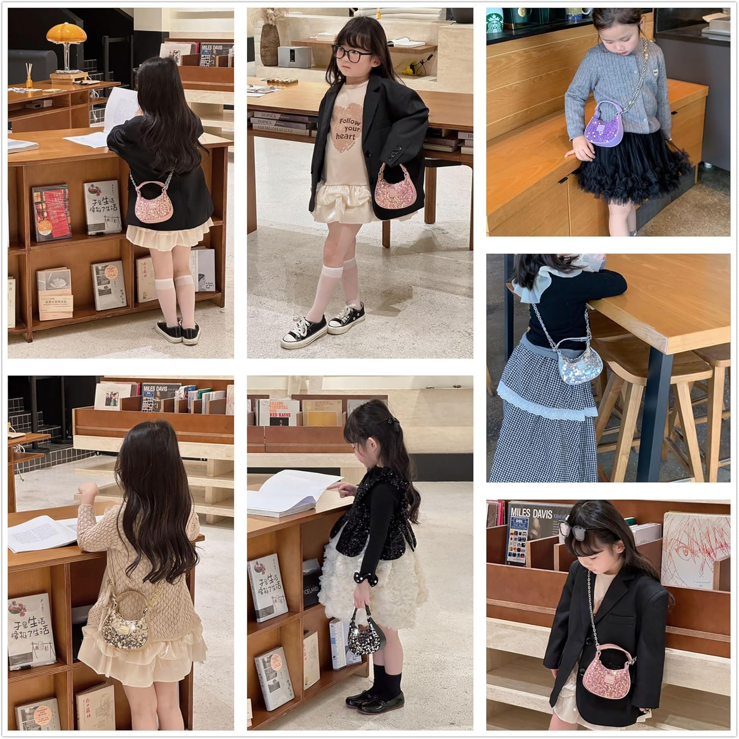 Women Girls Evening Handbag Sequin Evening Crossbody Bag Top Handle Clutch Glitter Shoulder Purse Wedding Party,Black - Image 2