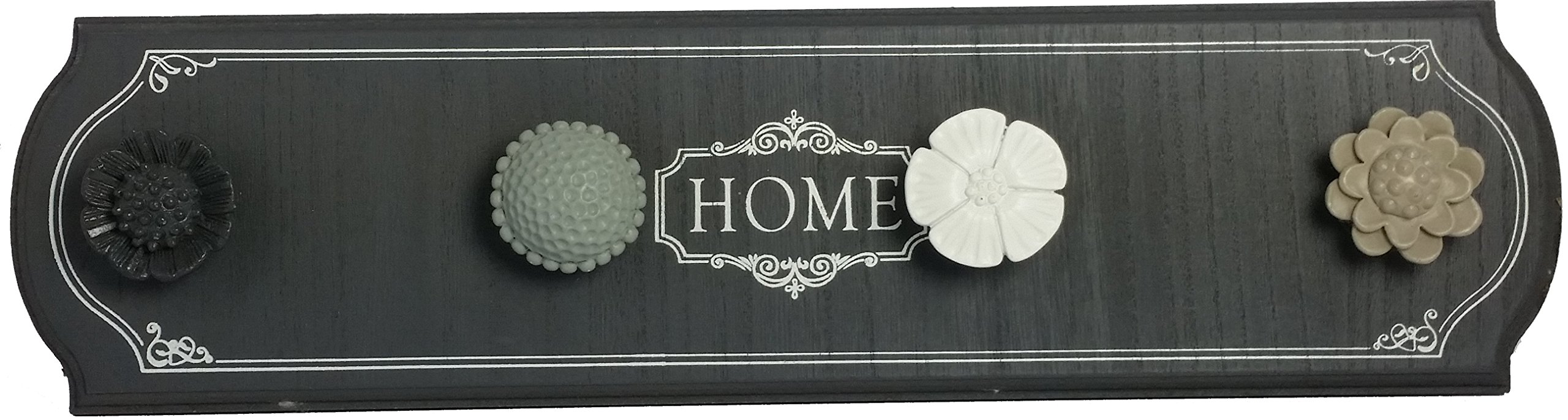Patère vintage grise en bois : porte-manteau mural rétro et rustique