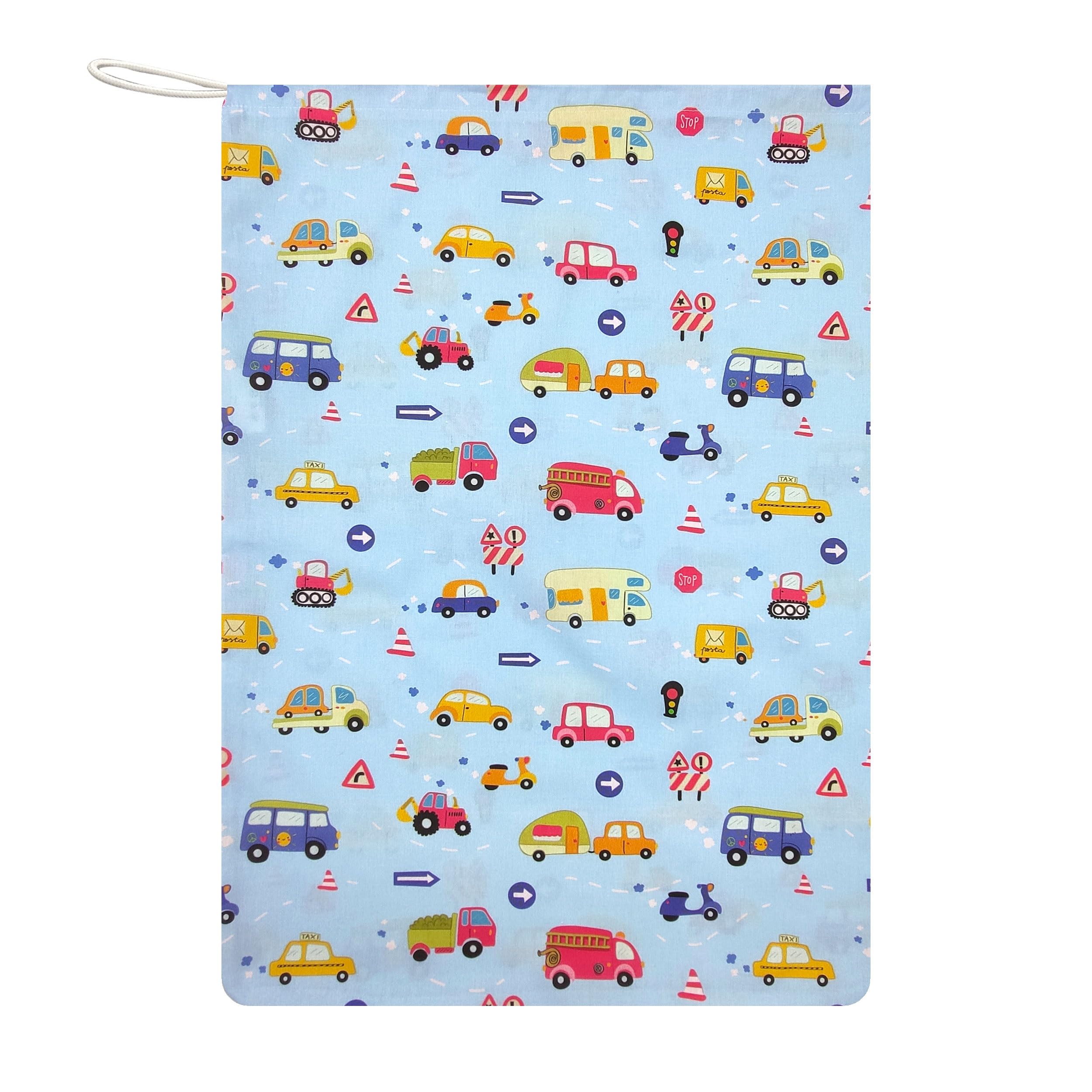 Panini Tessuti Saco de Dormir de Verano y Saco de guardería para bebés de 2 a 6 años - Tejido Acolchado 100% algodón, para Dormir en la guardería y en casa Saco de Dormir Coches Azules