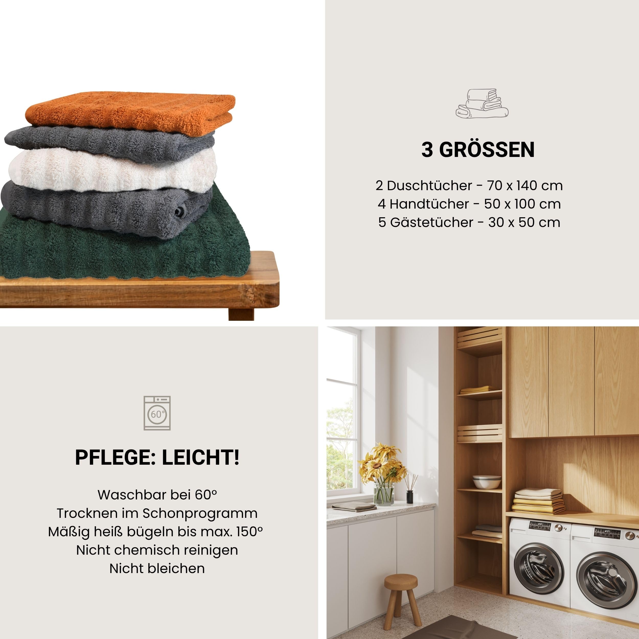 Schiesser Badetuch | 2er Set | 100% Baumwolle | Dunkelgrau