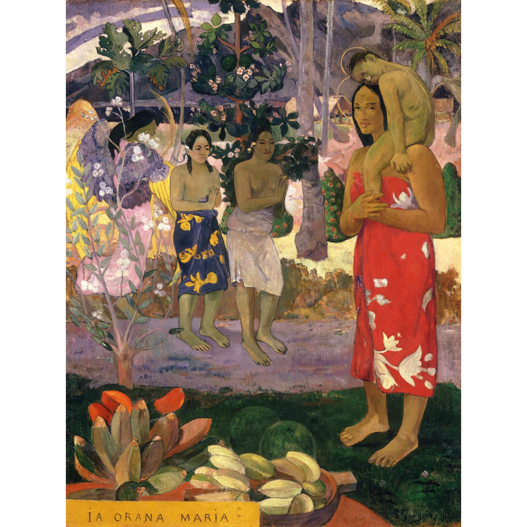 Paul Gauguin Ia Orana Maria Hail Mary Large Art Print Poster Wall Decor Premium Mural