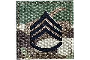 2" x 2" Multicam OCP IR US Army Patch with Hook Fastener E6 Staff Sergeant