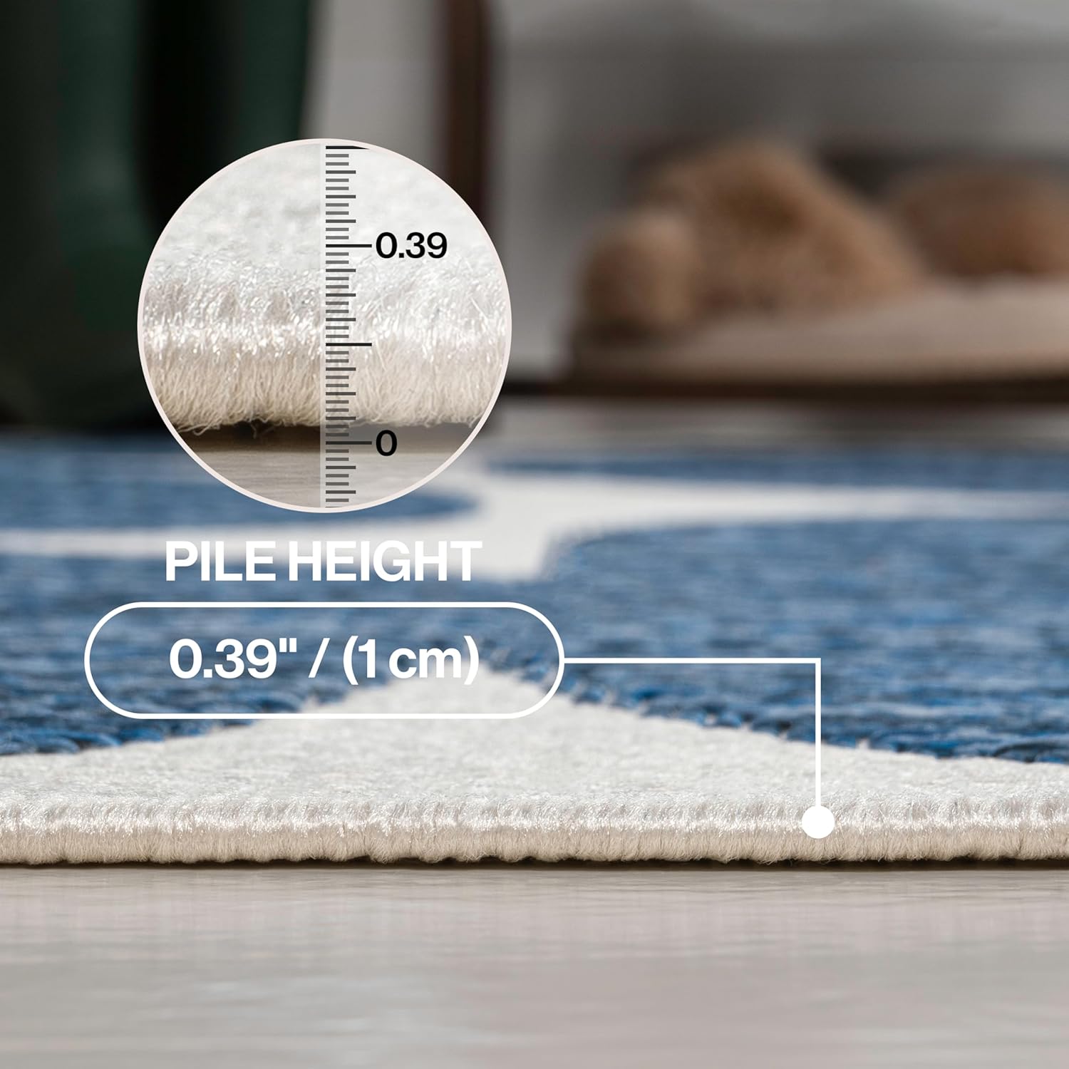 JONATHAN Y Geometric Organic Shapes Indoor Outdoor Runner Rug 2X8 Navy/Cream, Rayna Modern for Backyard, Patio, Porch, Easy-Cleaning, High Traffic, Pet-Friendly, Non-Shedding (TSN305B-28)