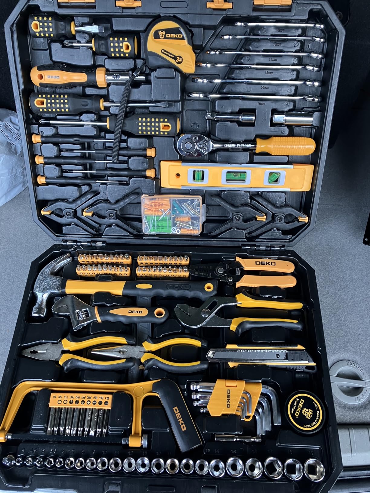 Amazon | DEKO 168点 ホームツールセット 工具セット 家庭用 日曜大工 DIYセット 作業工具セット 家具の組み立て 住まいの ...