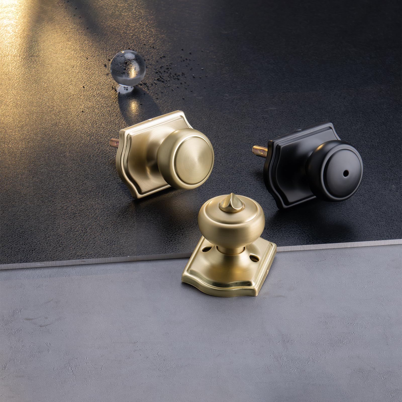 Gold Camelot Door Knobs - 6 Pack -6 Gold Camelot Door Knobs - 6 Pack -6