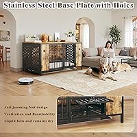 Vista 3 de Perrera para perros grandes con gancho, jaula resistente para perros extra grandes, a prueba de fugas y masticaciones, jaula para perros con alta