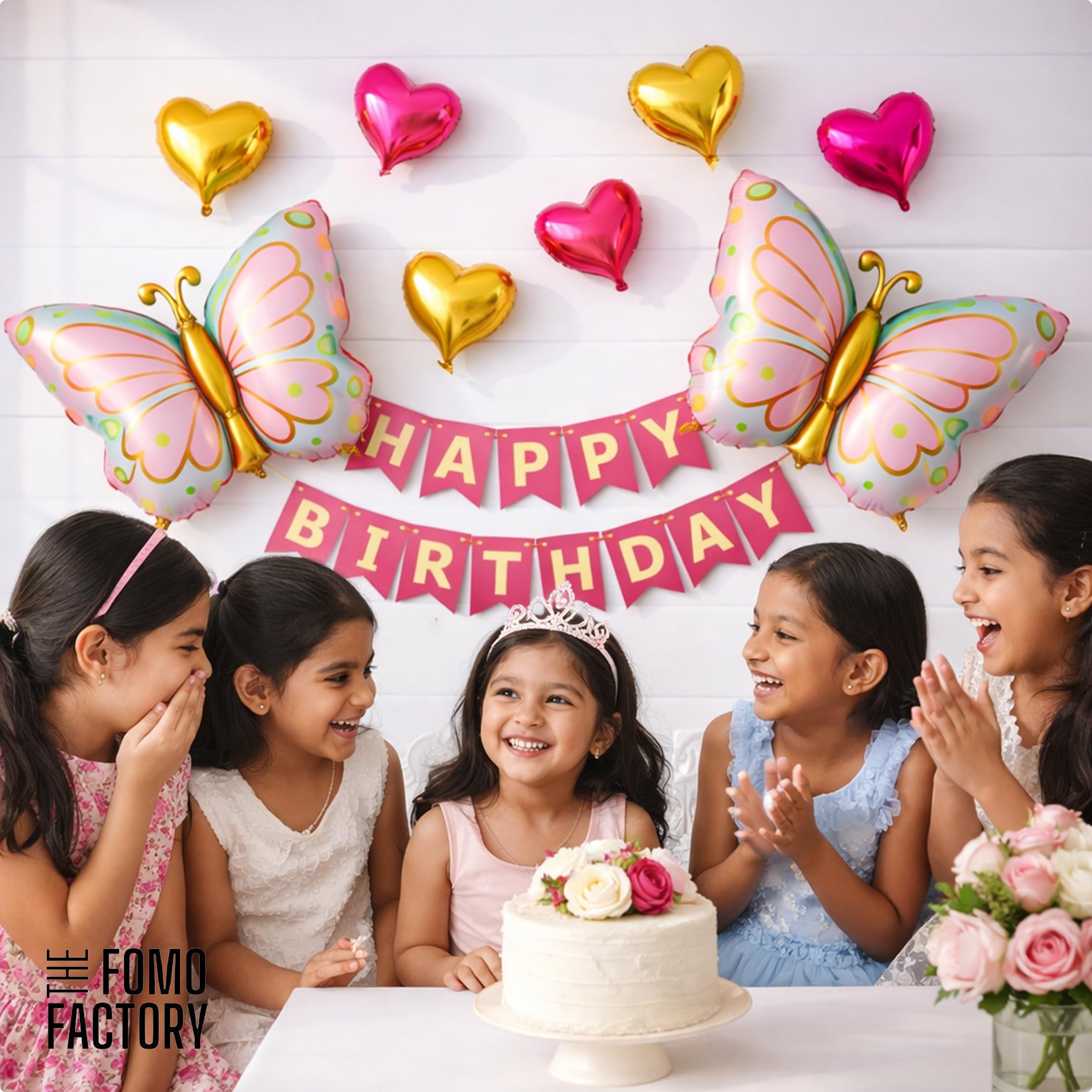 Butterfly Birthday Party Decorations - Pink & Gold -2