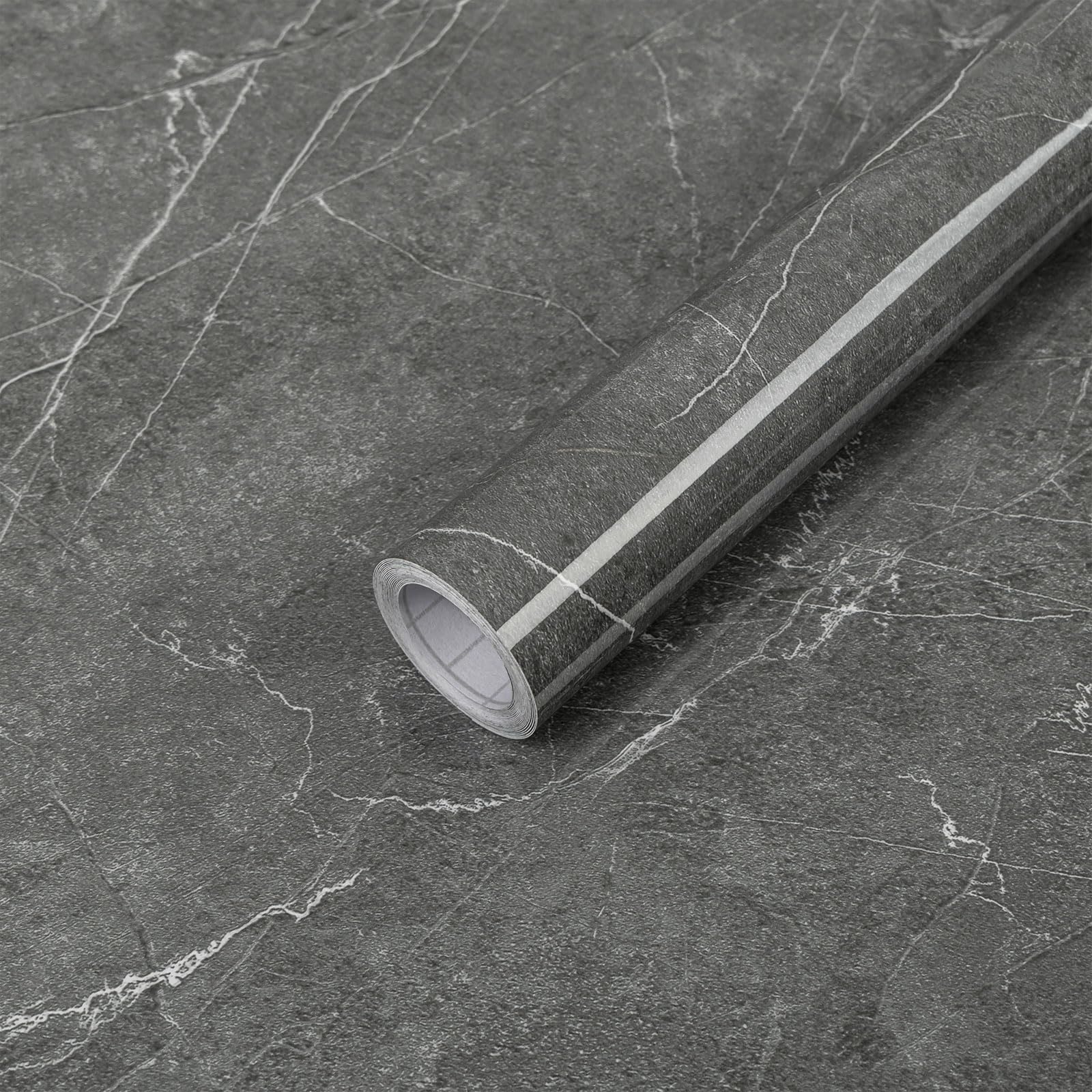 Hode Adhesive Film Furniture Grey Marble Film Kitchen 30 cm x 3 m Furniture Film Self-Adhesive Window Sill Film for Kitchen Cabinets Worktop Kitchen-image-24