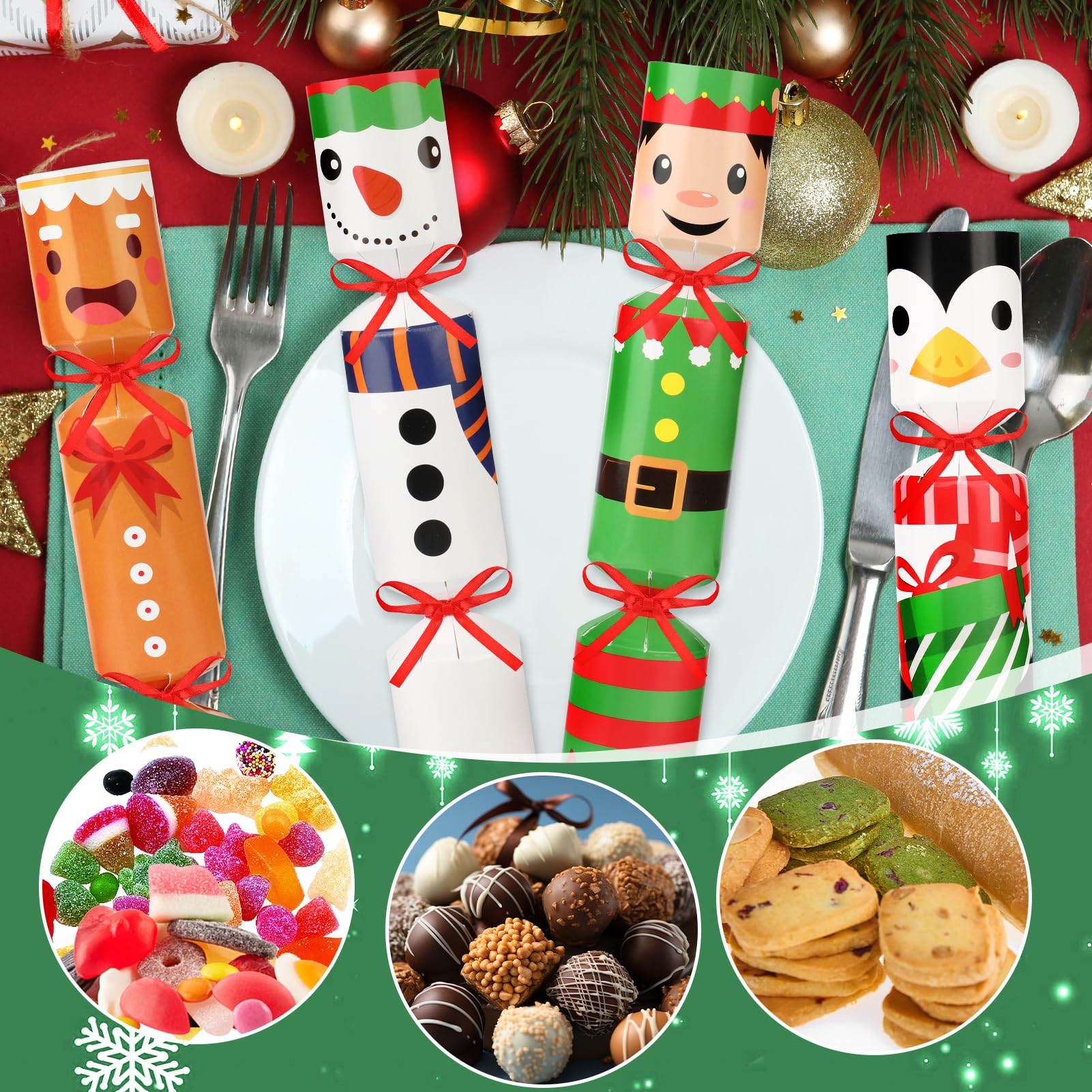 DPKOW Christmas Crackers Boxes 12 Pack, DIY Christmas Xmas Gift Boxes - Image 4