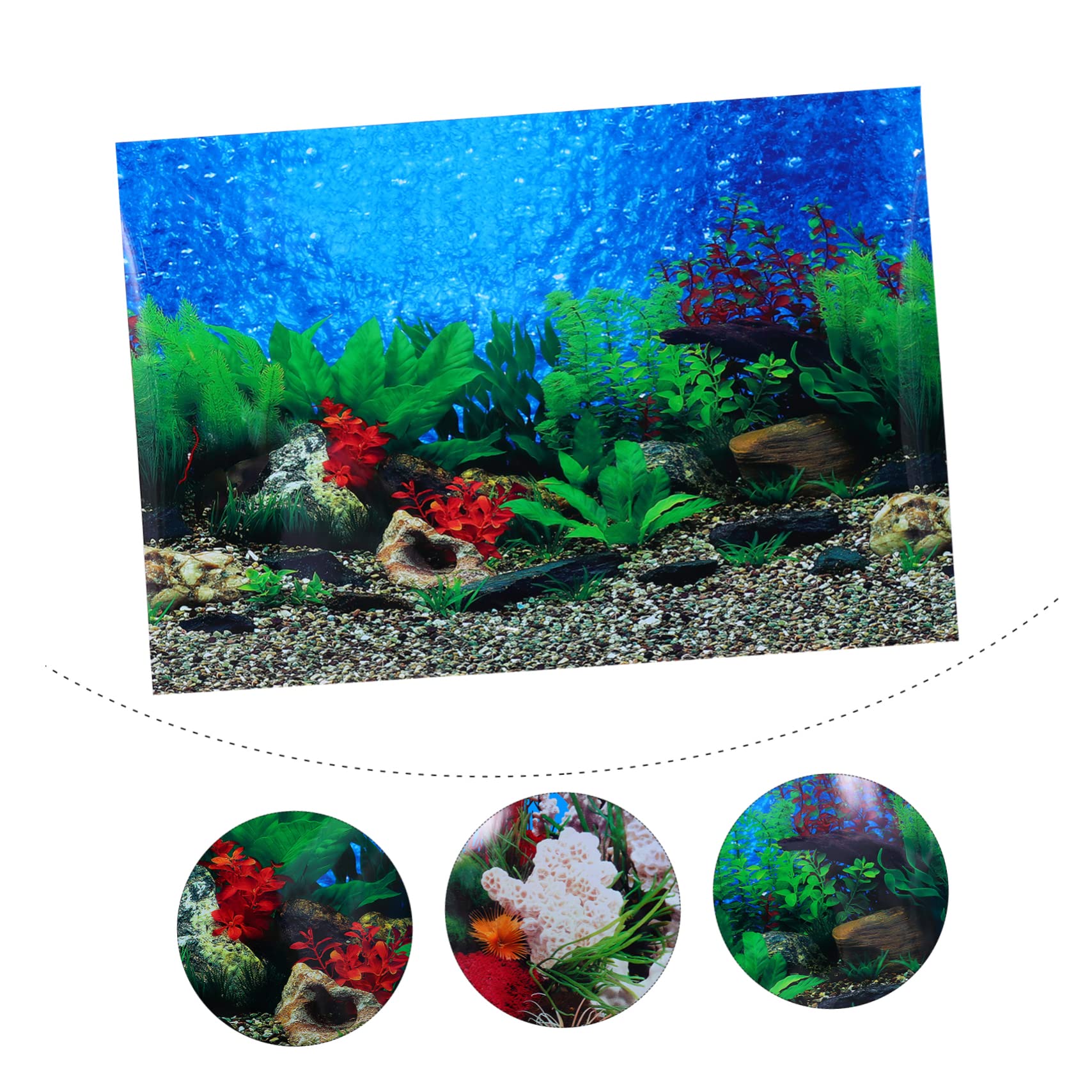 Mipcase 3piezas Póster para Acuarios Diseño Submarino Adhesivo y Decorativo para Peceras y Adornos De Acuarios