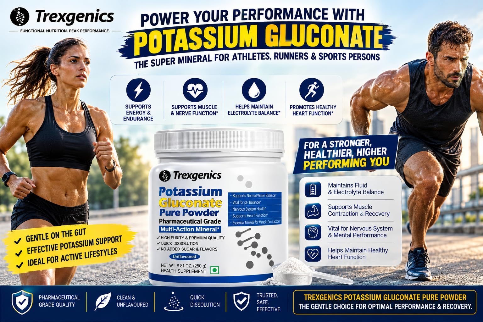 Trexgenics POTASSIUM GLUCONATE Pure Powder for SENSITIVE GUT, Pharmaceutical Grade Electrolyte Balance, Nerve & Muscle Health (250 gram / 8.81 OZ) — Amazon image 4