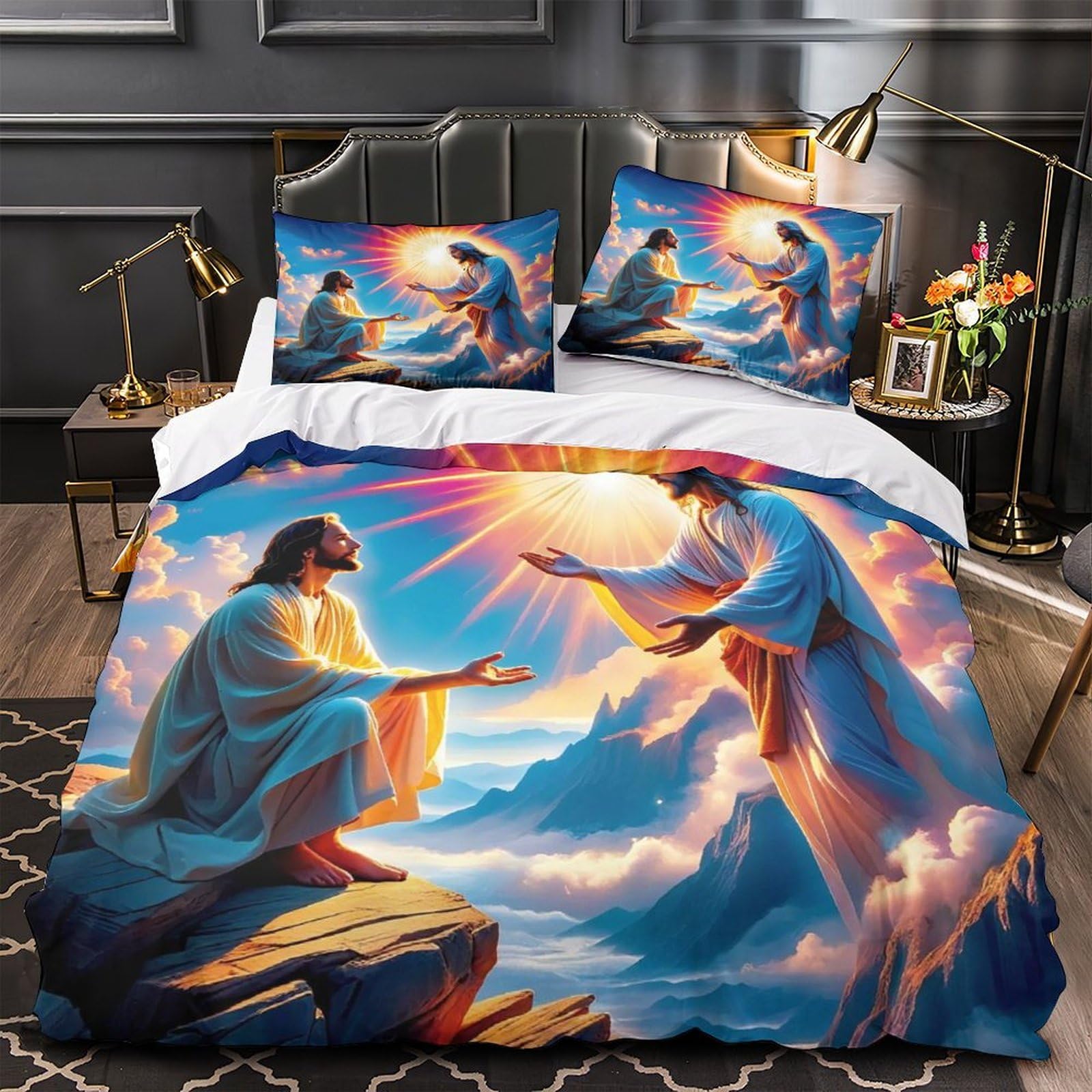 Parure de lit sacrée en microfibre 260x220cm avec zip invisible