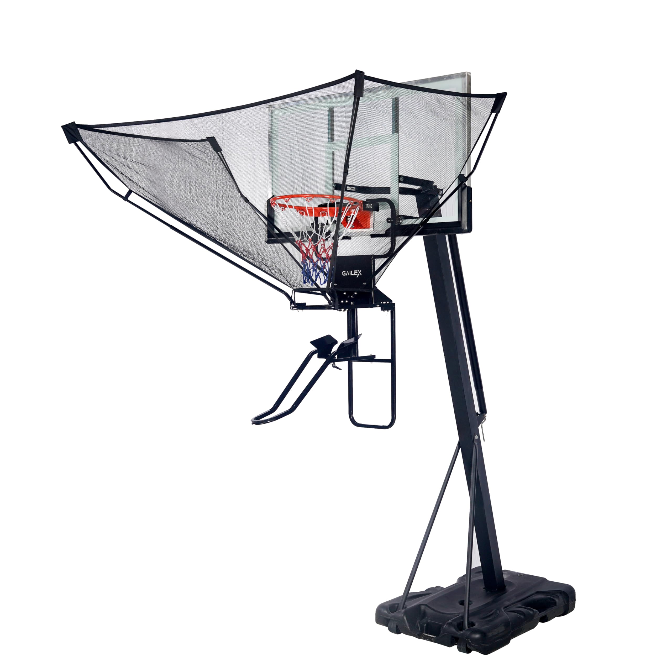 GAILEX Basketball Return System with Automatic Ball Return Net, 180° Rotating Chute, Portable Training Equipment