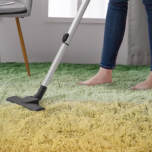 Miniatura 6 de DweIke Alfombras mullidas de lujo para niños para sala de estar, dormitorio, alfombra grande de 6 x 9 pies, alfombra de área verde y amarilla para