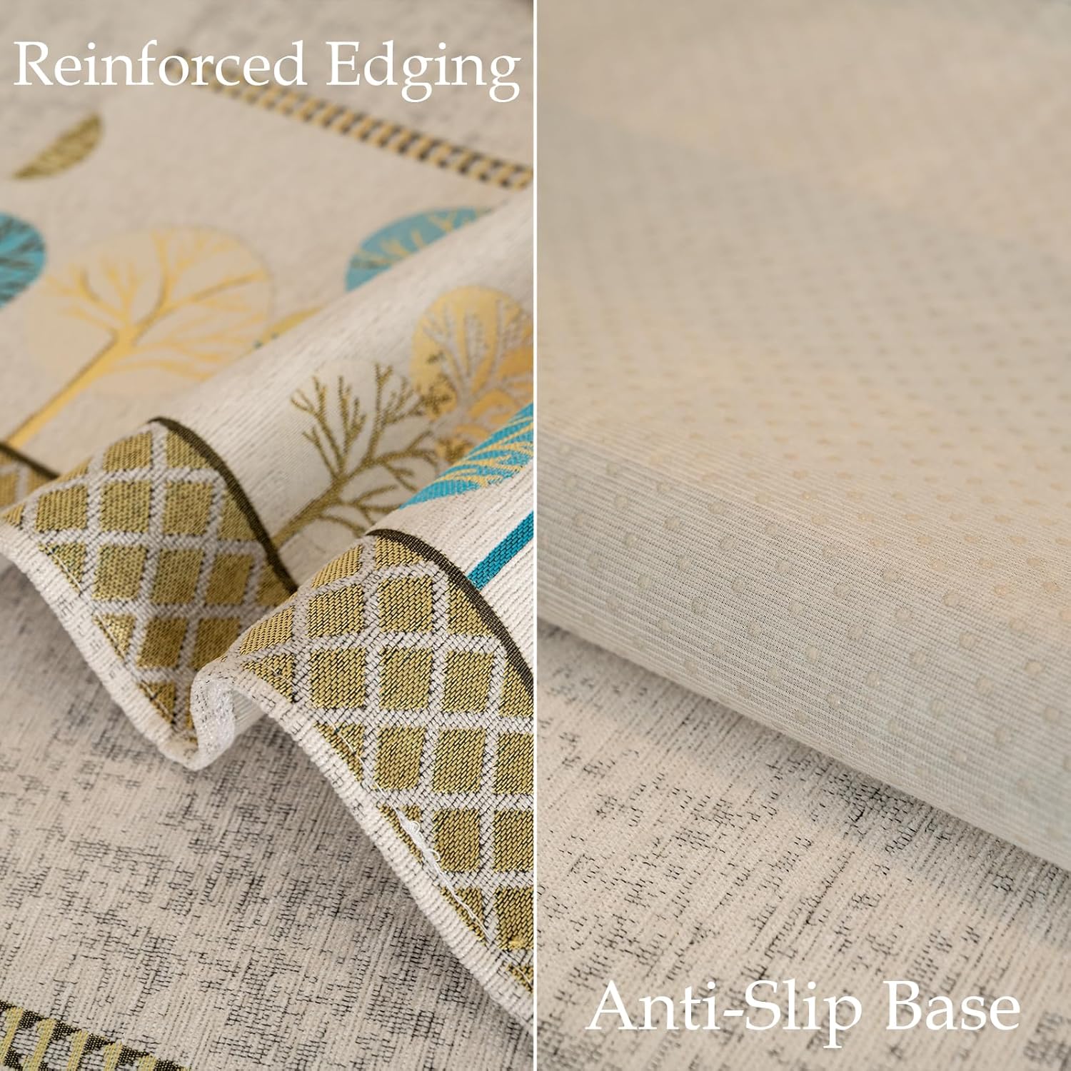 JoraLion Boho Jacquard Couch Cover, 36"x94" Chenille 4 Seater Sofa Cover for XX-Lagre Cushion Couch Sectional Cover Washable Non Slip Furniture Protector Slipcover for Cushion Couch Sofa, 1pcs, Cream