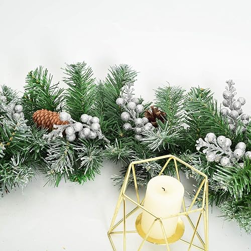 Miniatura 38 de Paquete de 14 tallos con bayas y con purpurina para Navidad, artificiales, de 7.8 pulgadas, adornos para el árbol de Navidad, para hacer coronas