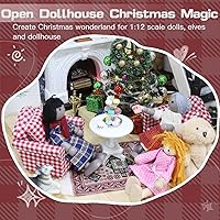 Vista 4 de iLAND Lindos juguetes para niñas de 6 a 8 años, encantadora decoración para casa de muñecas a escala 1/12, juego de sofás de gingham para casa