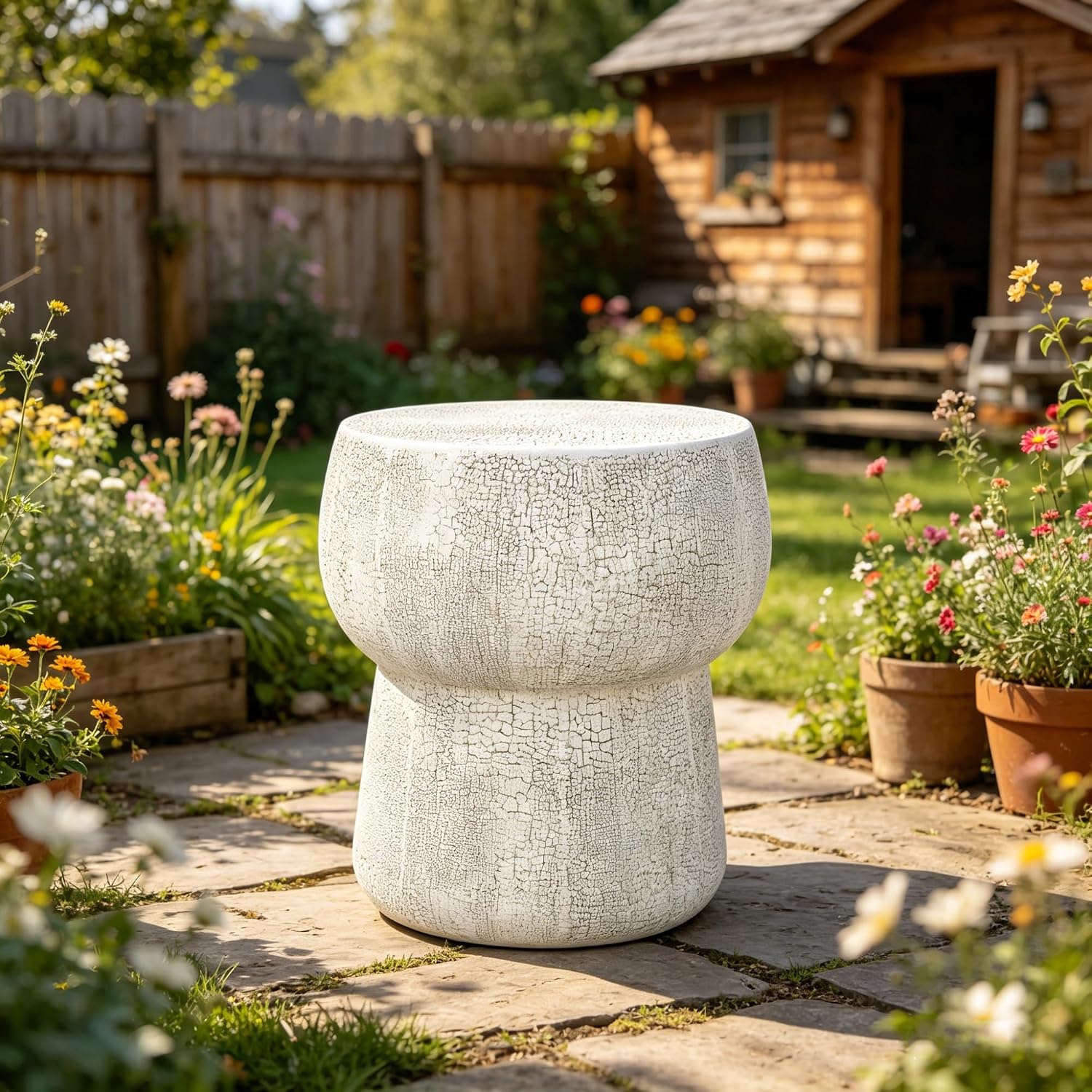 Patio Side Table Creates Cozy Leisure Zones in Outdoor Spaces Supports Everyday Items and Blends with Diverse Exterior Settings to Elevate Open air Living Experience