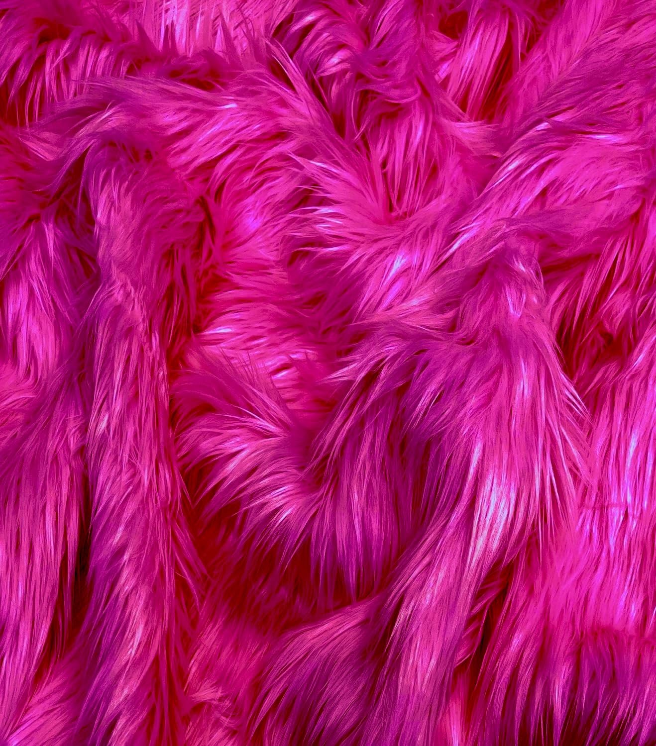 EOVEA Shaggy Faux Fur Fabric by The Yard โ 60" Wide | Soft Furry Plush Fabric | Long Pile | Fluffy Craft Fake Fur for DIY, Cosplay, Costumes, Sewing, Apparel,Decorations(Fuchsia,Half Yard) โ image 1