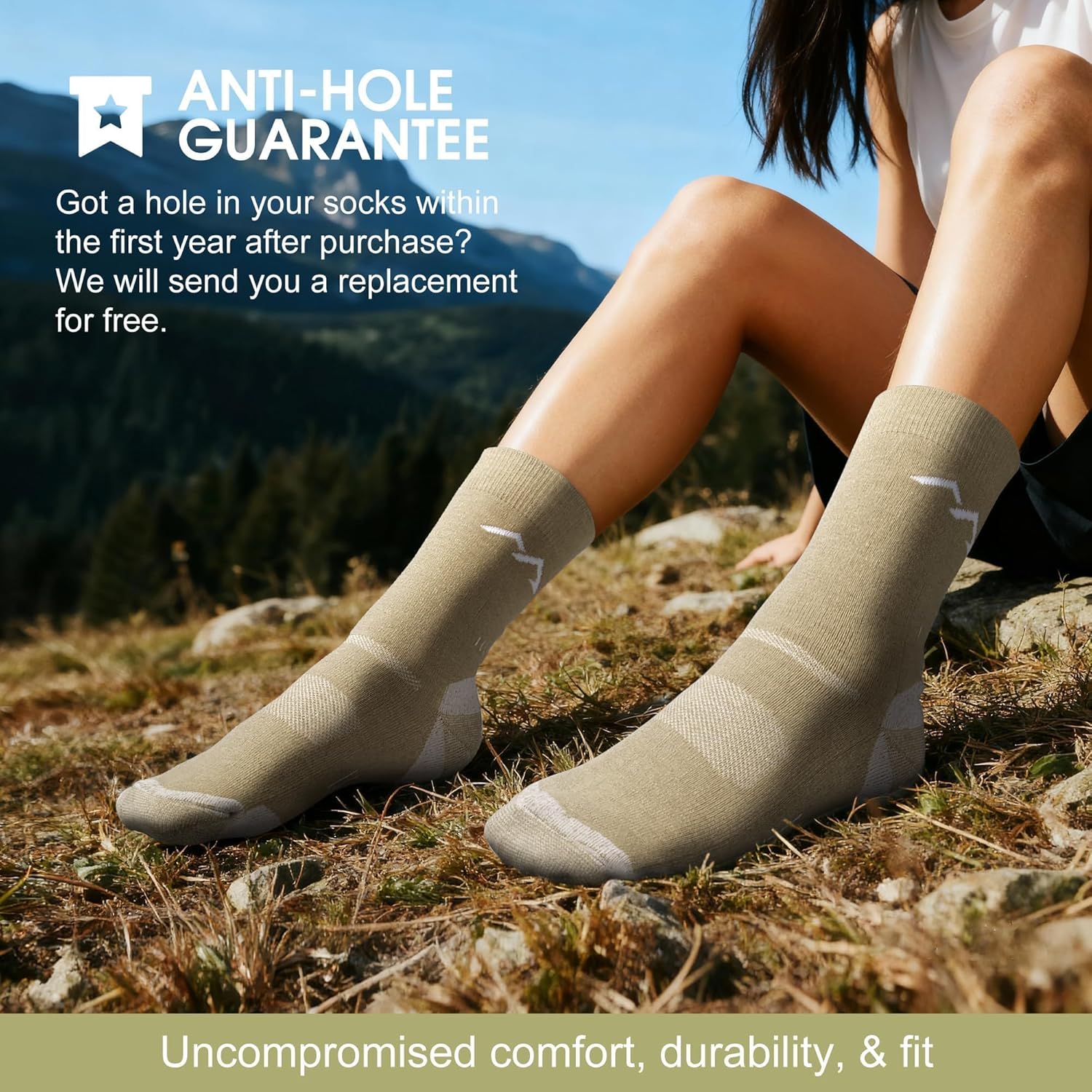 innotree Merino Wool Hiking Socks for Women Thermal Winter Warm Micro Crew Work Cushion Socks, 3 Pairs - Image 7