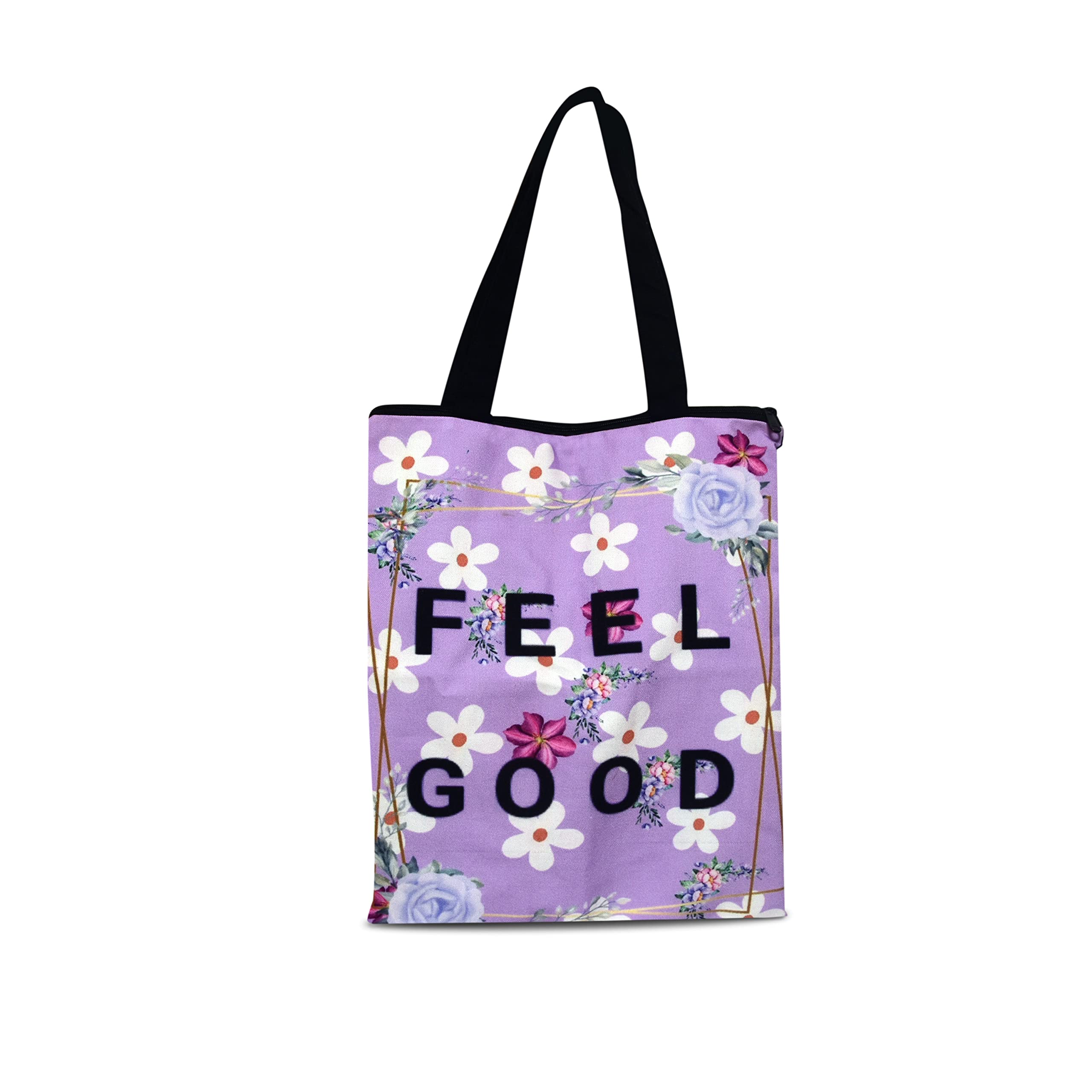 JELLIFY Feel Good Soft Canvas Tote Bag for Girls Women Zipper Multicolor Washable hand bag Shopping Foldable Travel Bag, Women Shoulder Waterproof Carry Bag (B0BPDJ8KBX) Amazon Price History, Amazon Price Tracker