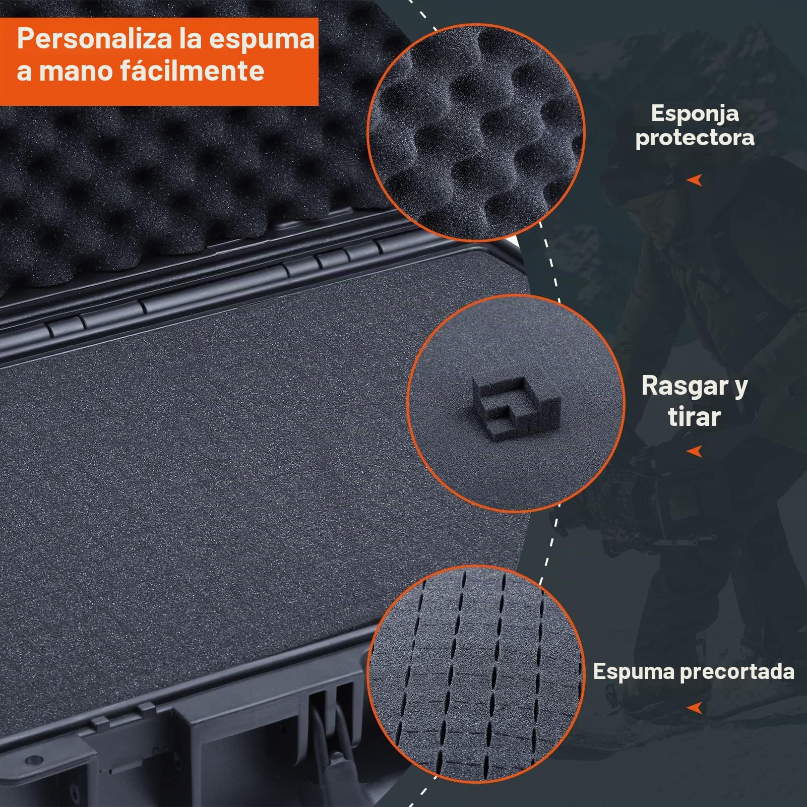 Lykus HC-3510 Maletín Estuche Case Impermeable con Espuma, Tamaño Interior 35x30x13 cm, Adecuada para cámara réflex, dron pequeño, videocámara, cámara de acción y Otros