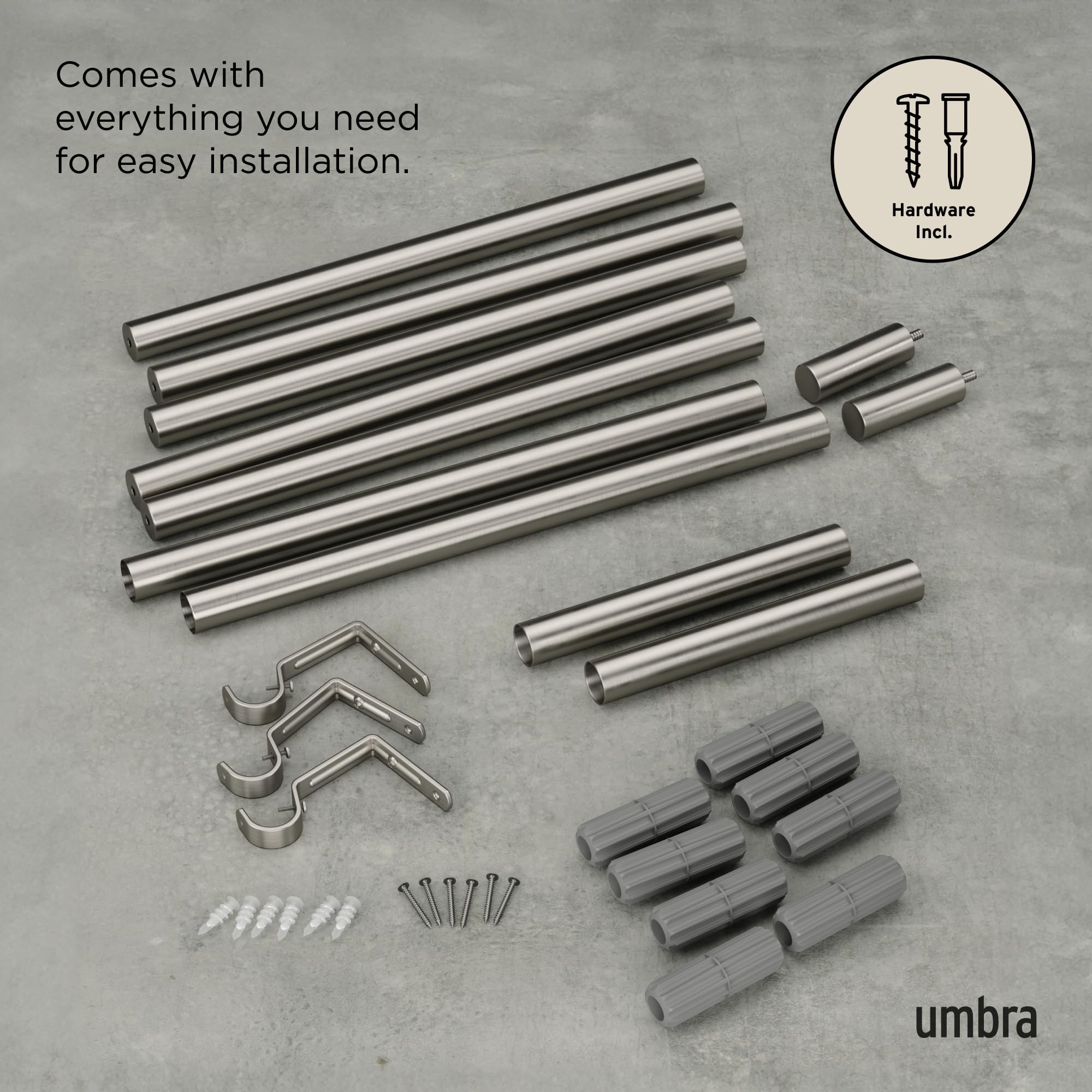 Umbra Barra extensible Zen de 2,5 cm de diámetro, 163-325 cm