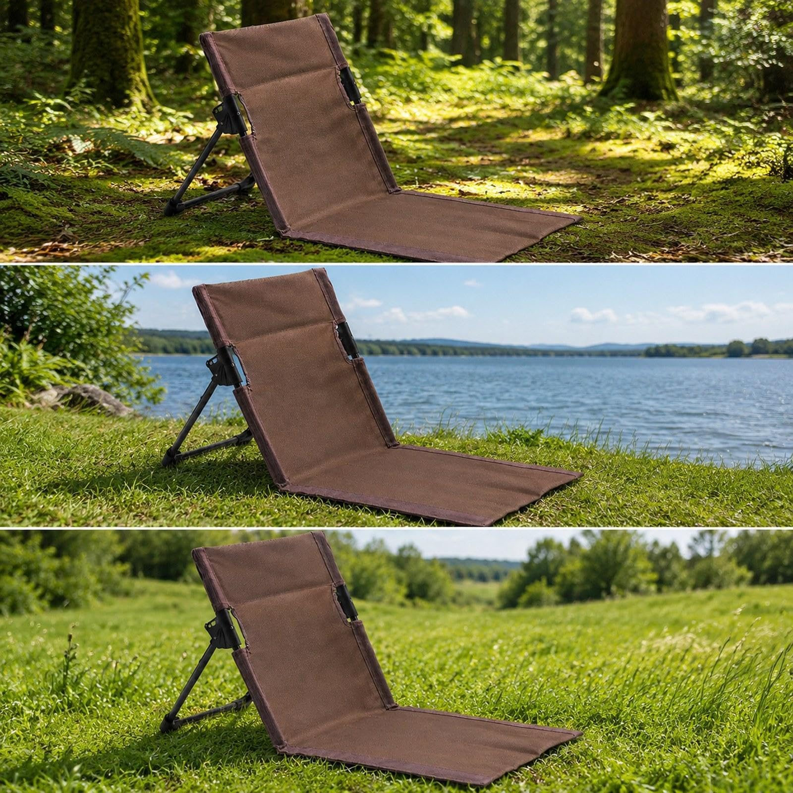 Beach Lounger Klappbarer Bodensessel mit Ergonomischer Rückenstütze Faltbares Outdoor Sitzkissen aus Robustem Material für Campingplatz Angeltouren