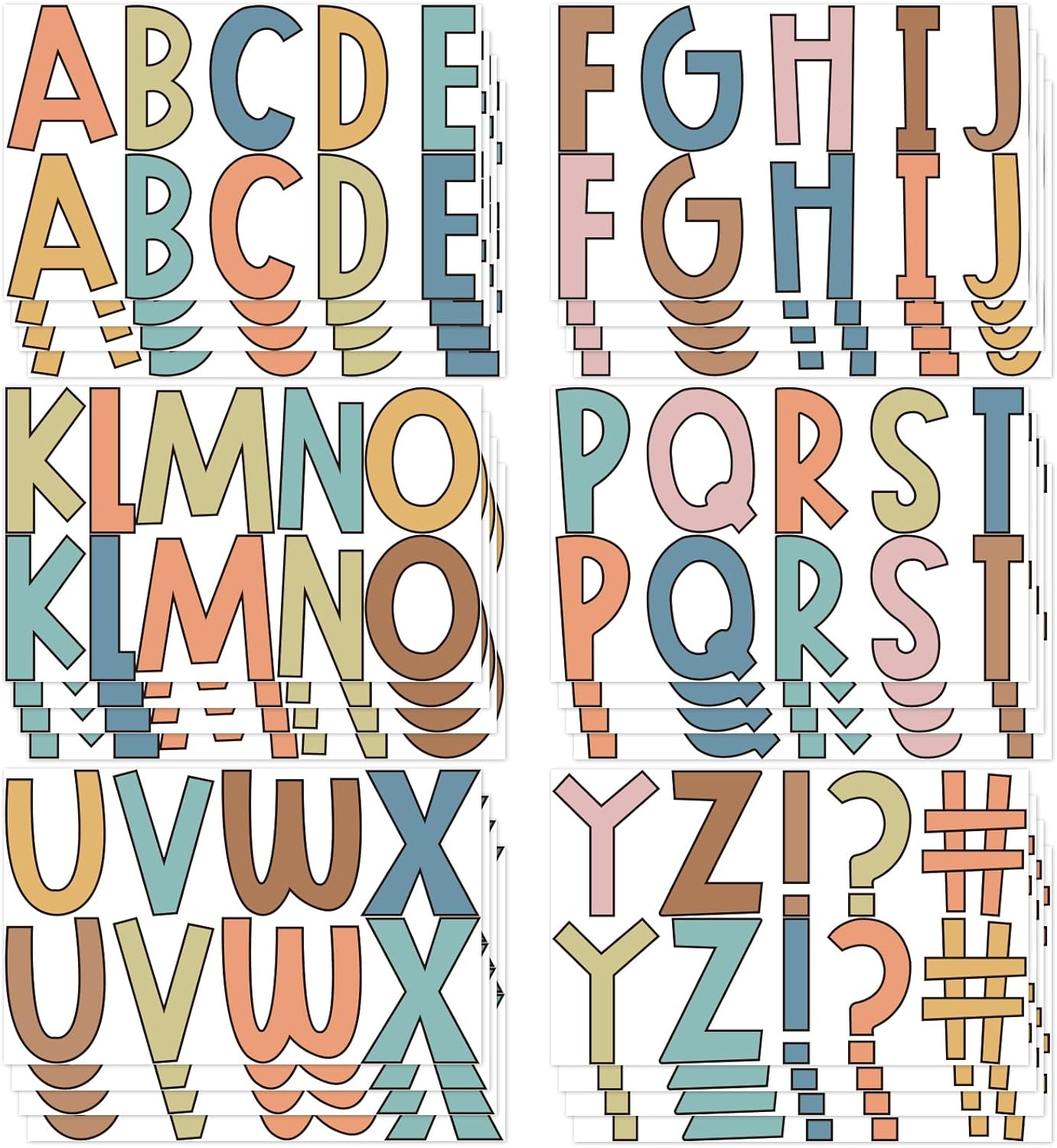 Whaline 232Pcs 24 Sheets Large Letter Stickers 2.5 Inch
