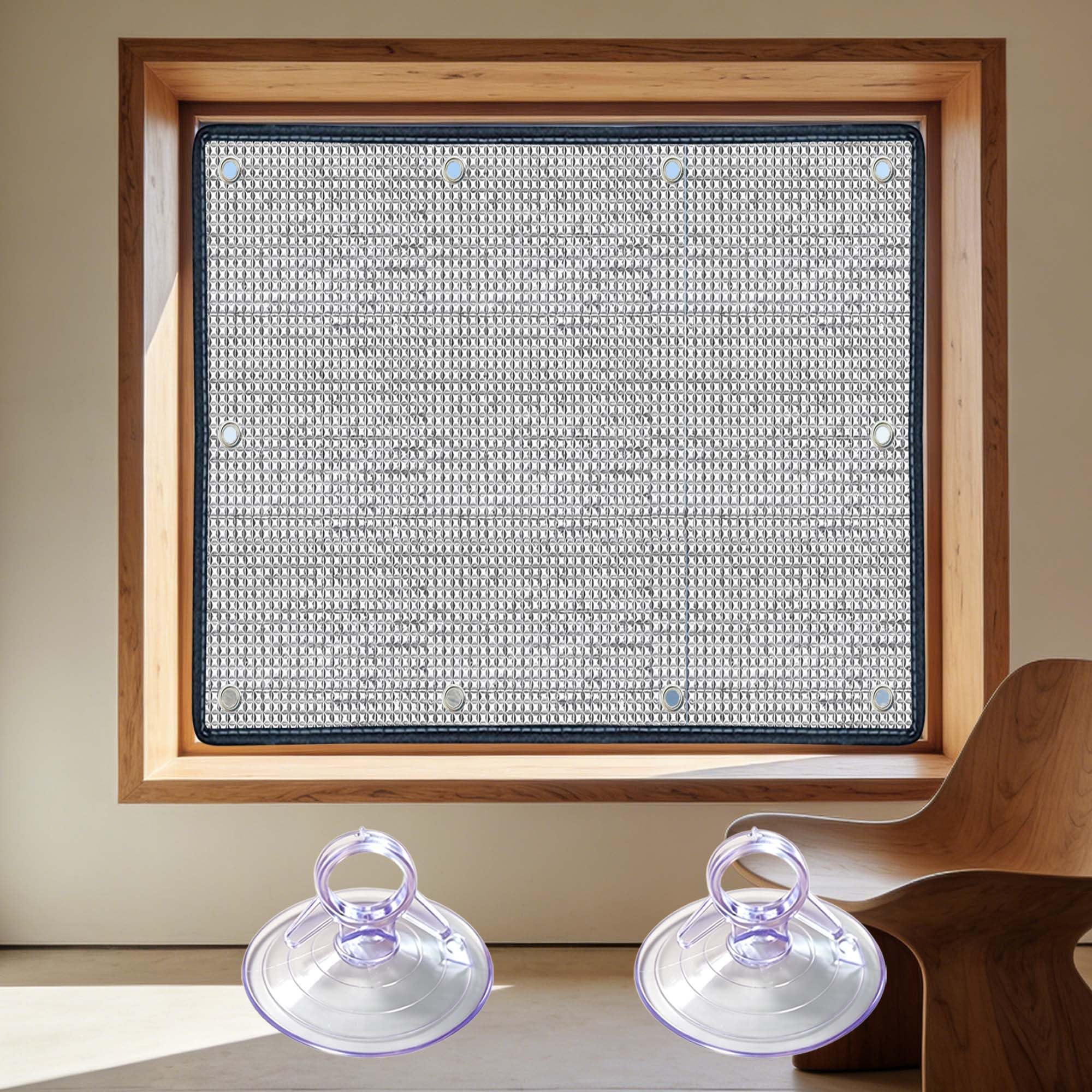 Sonnenschutzfolie Dachfenster 80 x 108 cm Blickdicht Sichtschutz Wärmeisolierung Ohne Bohren für Dachfenster Heimbüro Wohnmobil, Silber