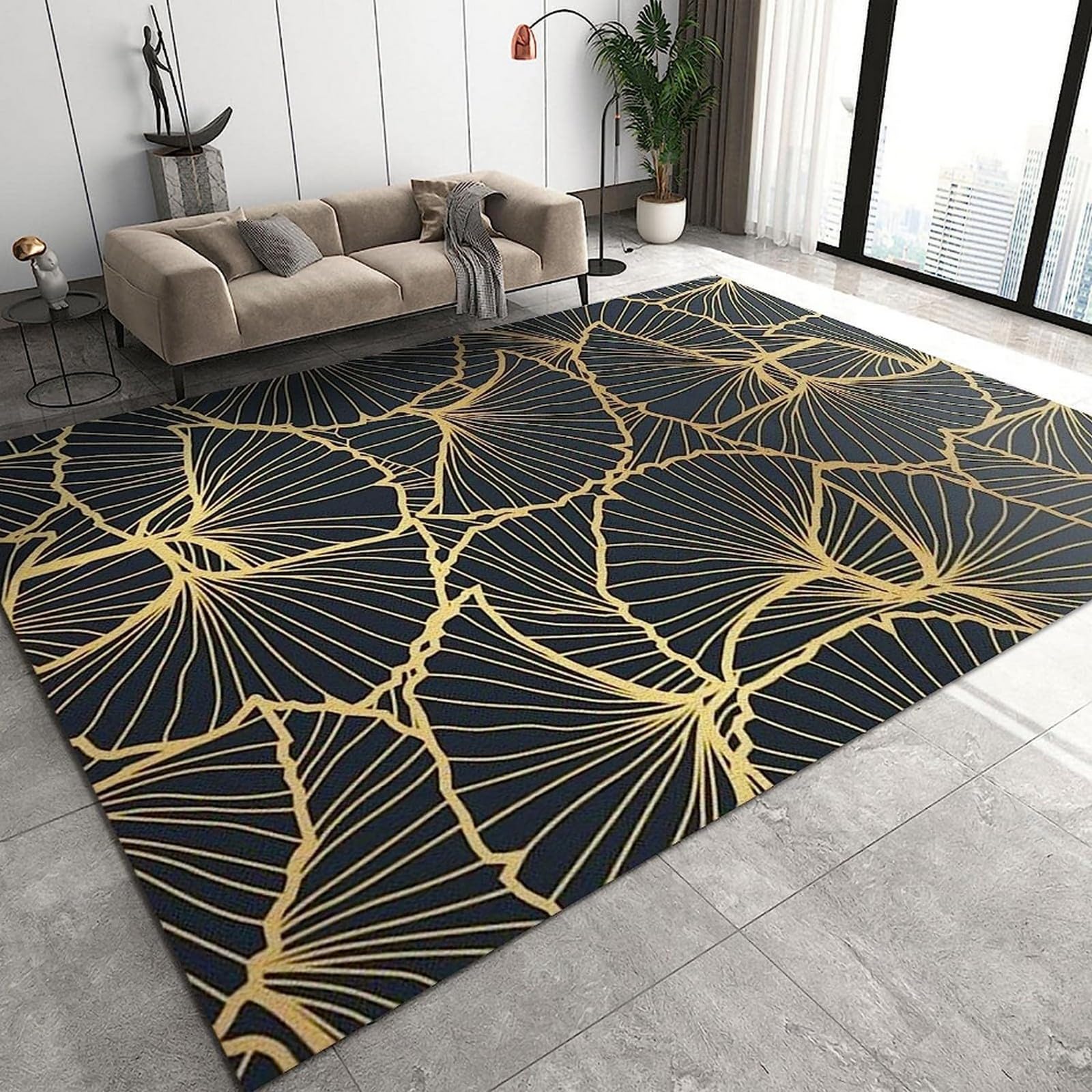 Tapis de salon imprimé 3D abstrait et antidérapant pour chambre d'enfant
