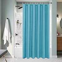 Vista 33 de Biscaynebay - Cortina de ducha de tela de calidad de hotel de 72 x 72 pulgadas, cortinas de baño resistentes al agua doradas, ojales resistentes a