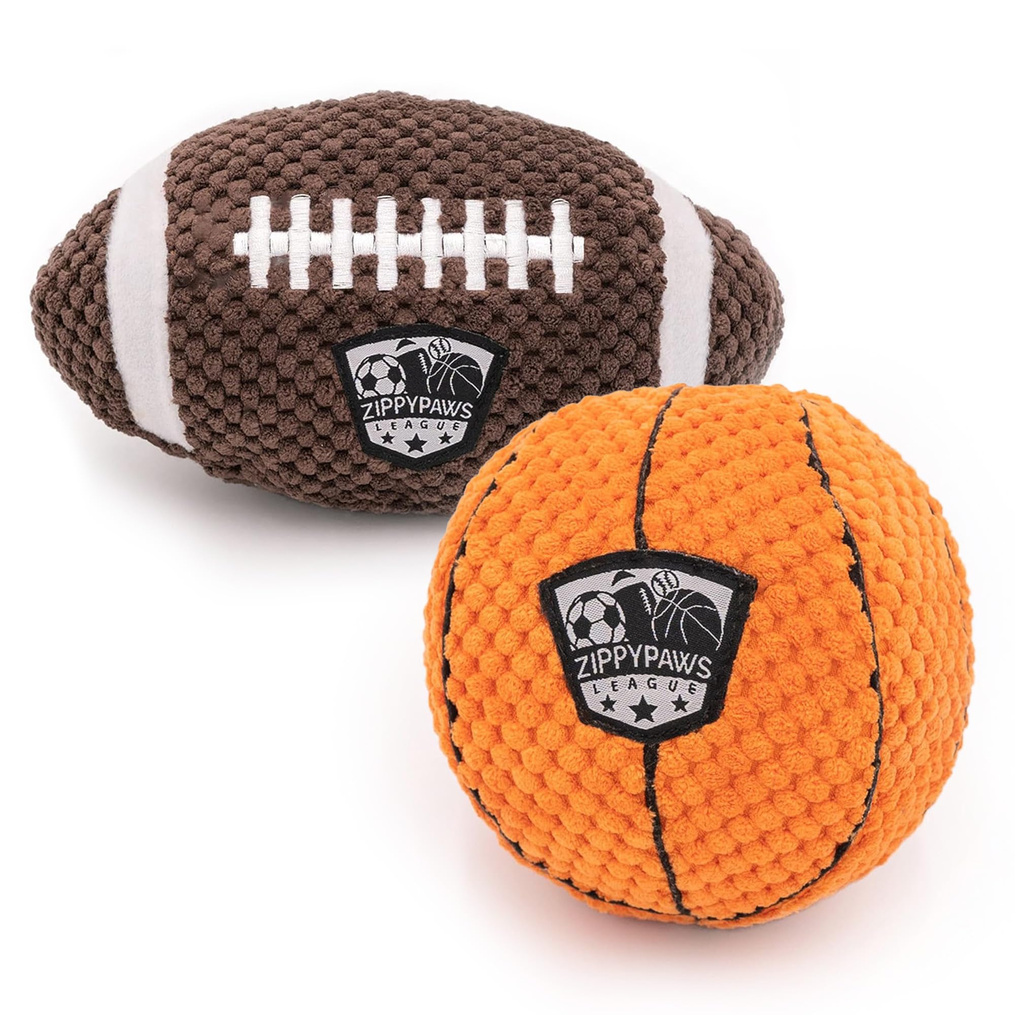 ZippyPaws SportsBallz – Jouet couineur pour chien pour les garder occupés, peluche amusante pour chiens de petite, moyenne et grande taille, jouet en peluche mignon, produit pour animaux de compagnie