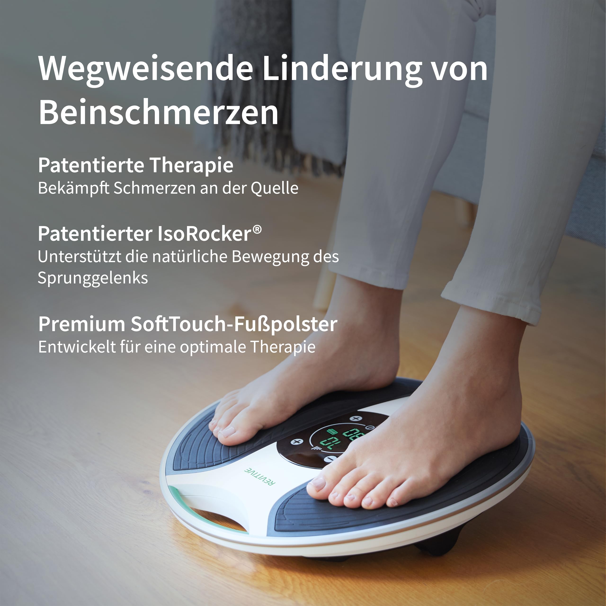 Revitive Medic® Durchblutungs-Stimulator – Klinisch nachgewiesene, medikamentenfreie Linderung von Schmerzen in Beinen und Körper, kabellos, damit Sie in Bewegung bleiben