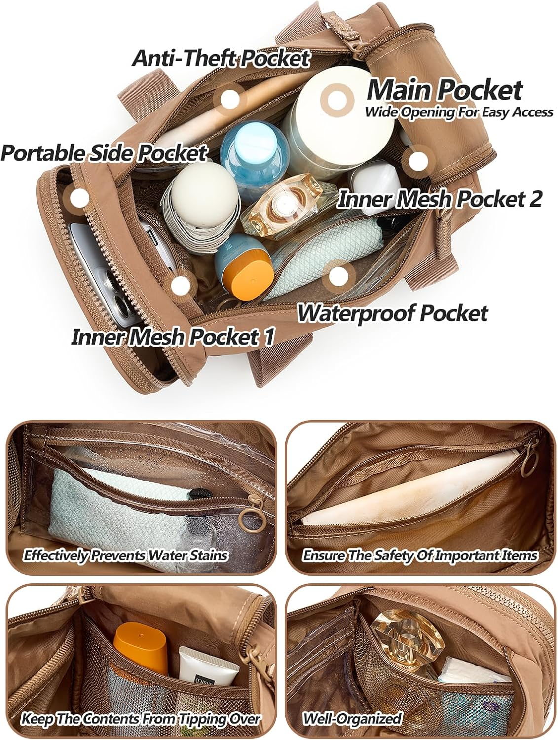 Small Gym Bag Bag With Wet Compartment And Coin Purse Duffel Bags Dance Yoga Workout Bag,Mini Gym Bag For Women (Small Gym Bag - Coffee) - Image 5