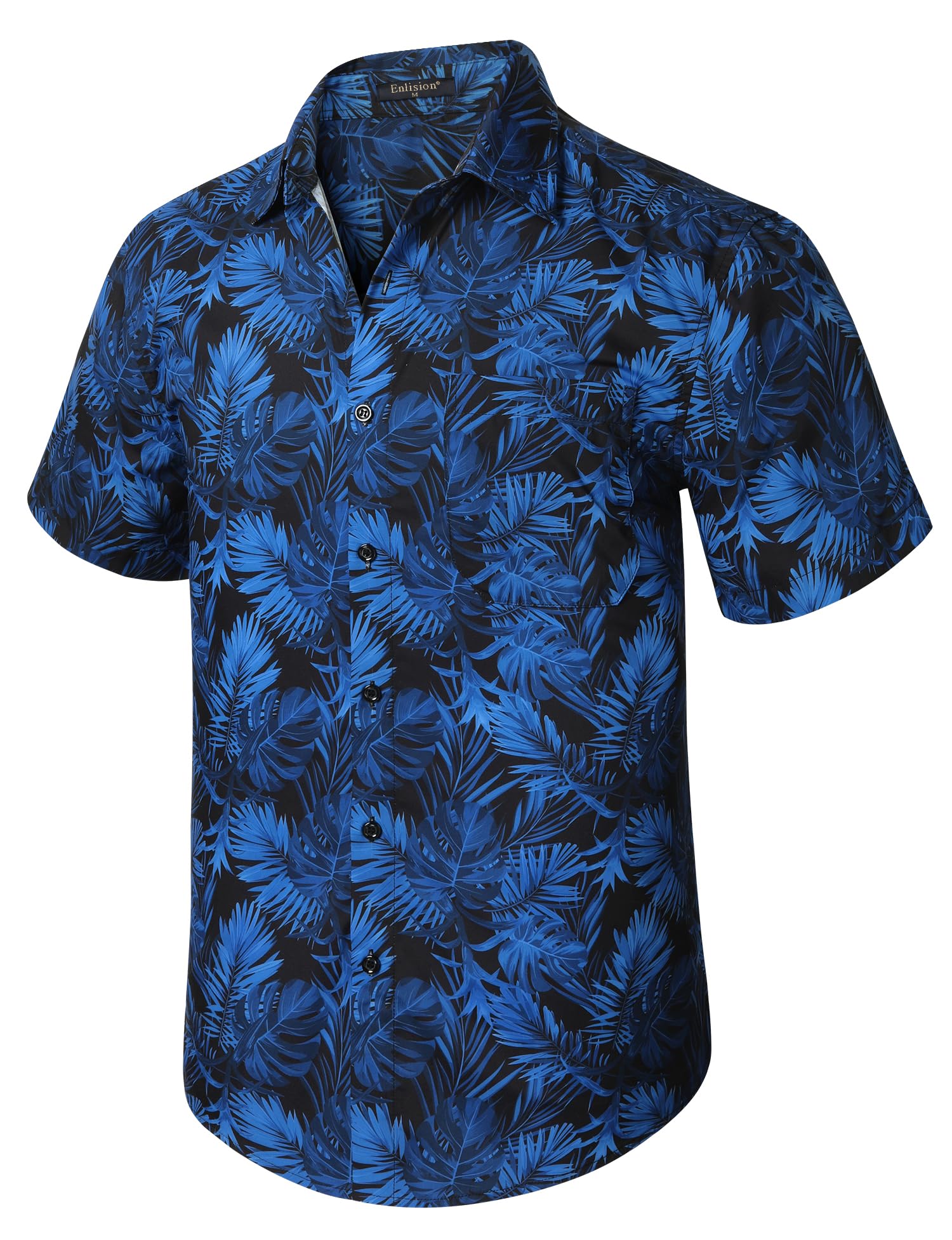 Enlision Camisa Hawaiana Hombre Funky Manga Corta Camisas Hawaianas con Bolsillo Delantero Impresión de Hawaii Playa Flores Piña Palma Hoja Aloha Shirt