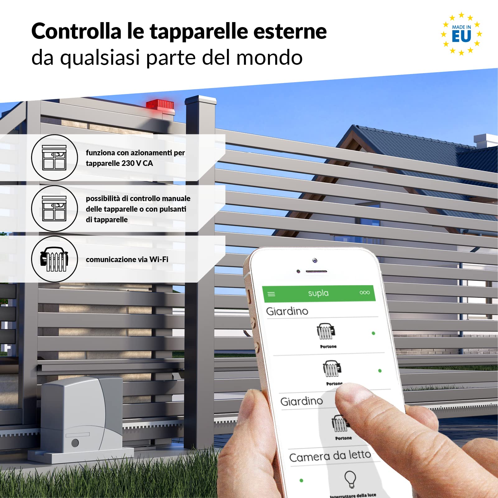Supla Zamel - Telecomando Interruttore WiFi per Tapparelle Elettriche I Comando per Tapparella I Radiocomandato Elettrico I Automazione di Casa I Controllo Automatico I ZSW-01